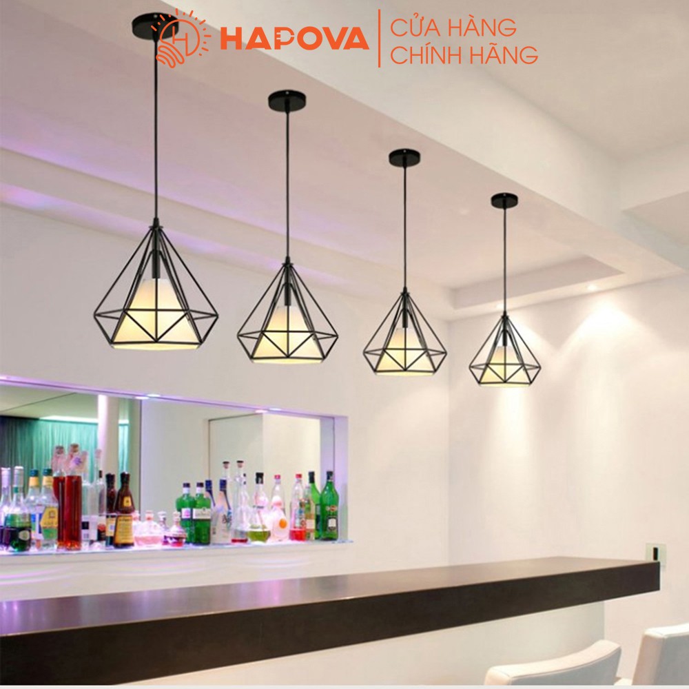 Bộ 3 Đen thả, đèn trang trí kim cương HAPOVA YOSINO 6527/380/3