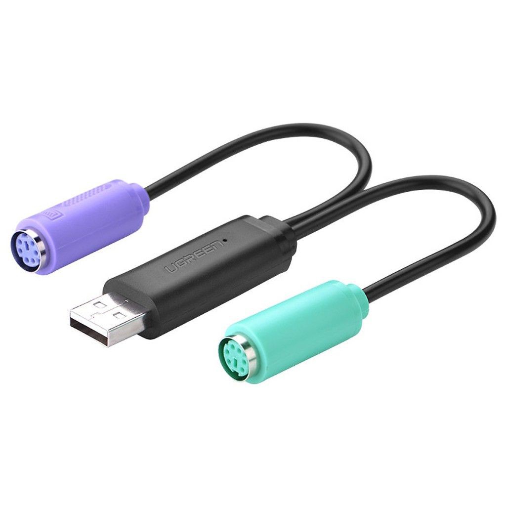 Cáp chuyển đổi USB 2.0 sang 2 cổng PS/2 cho bàn phím chuột Ugreen 20219 _Hàng chính hãng