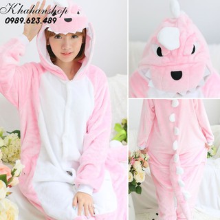 Bộ đồ thú khủng long hồng cho bé yêu