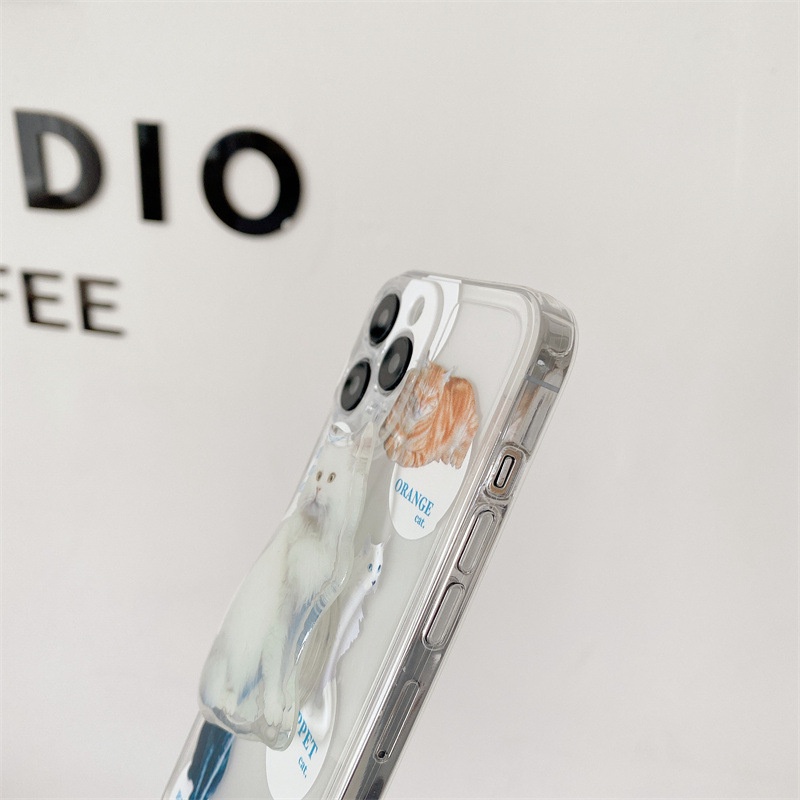 Ốp Điện Thoại TPU Mềm Có Đế Đỡ Hình Mèo Cho Iphone 7 8 PLUS X XR XS 11 12 13 PRO MAX SE 2020
