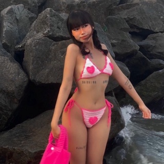 Heart bikini - bikini len trái tim handmade - ảnh thật feedback MADEBYBEEM
