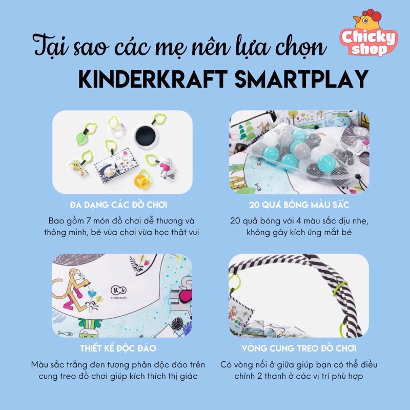 Thảm chơi cho bé từ 0 tháng Kinderkraft Smartplay