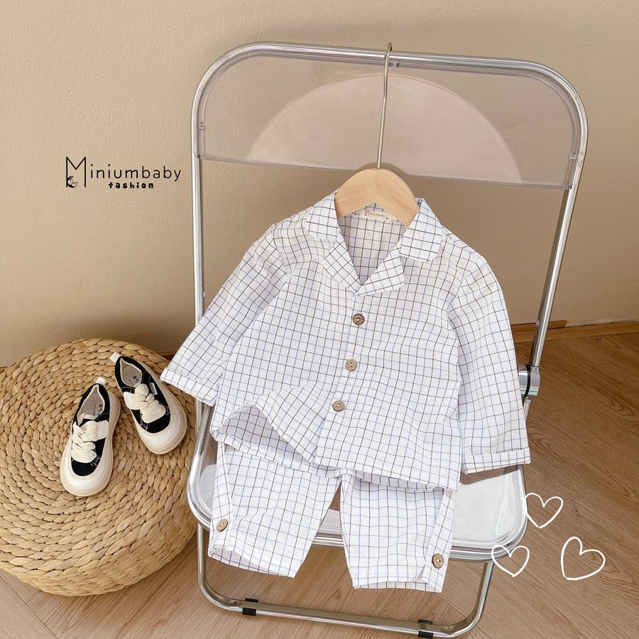 Bộ Pijama kẻ sọc dài tay thu đông cho bé trai/ gái bé gái chất thô cara, quần áo ngủ trẻ em miniumbabyfashion SB1319