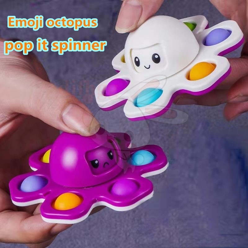 pop it fidget toy among us giá rẻ nhất Đồ chơi nhấn bong bóng hình chú bạch tuột thu quay đầu thay đổi khuôn mặt