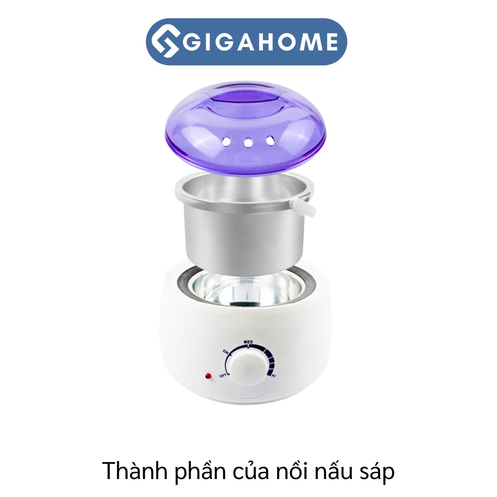 Combo Nồi Đun Sáp Wax GIGAHOME + 100gram Sáp Wax Lông Cao Cấp Và 5 Que Gỗ Lớn