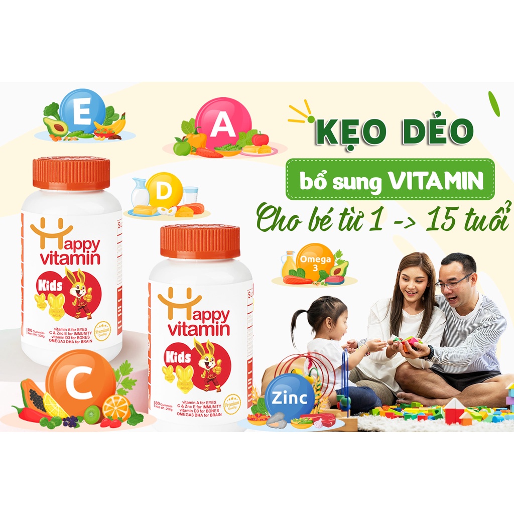 Kẹo dẻo bổ sung vitamin cho bé từ 1 15 tuổi happy vitamin kids, bé ăn ngon - ảnh sản phẩm 4
