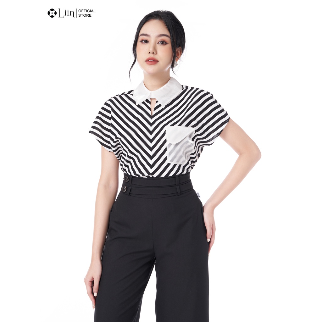Quần suông linbi chất vải mango màu đen mặc tôn dáng, phong cách trẻ trung liin clothing QD3723