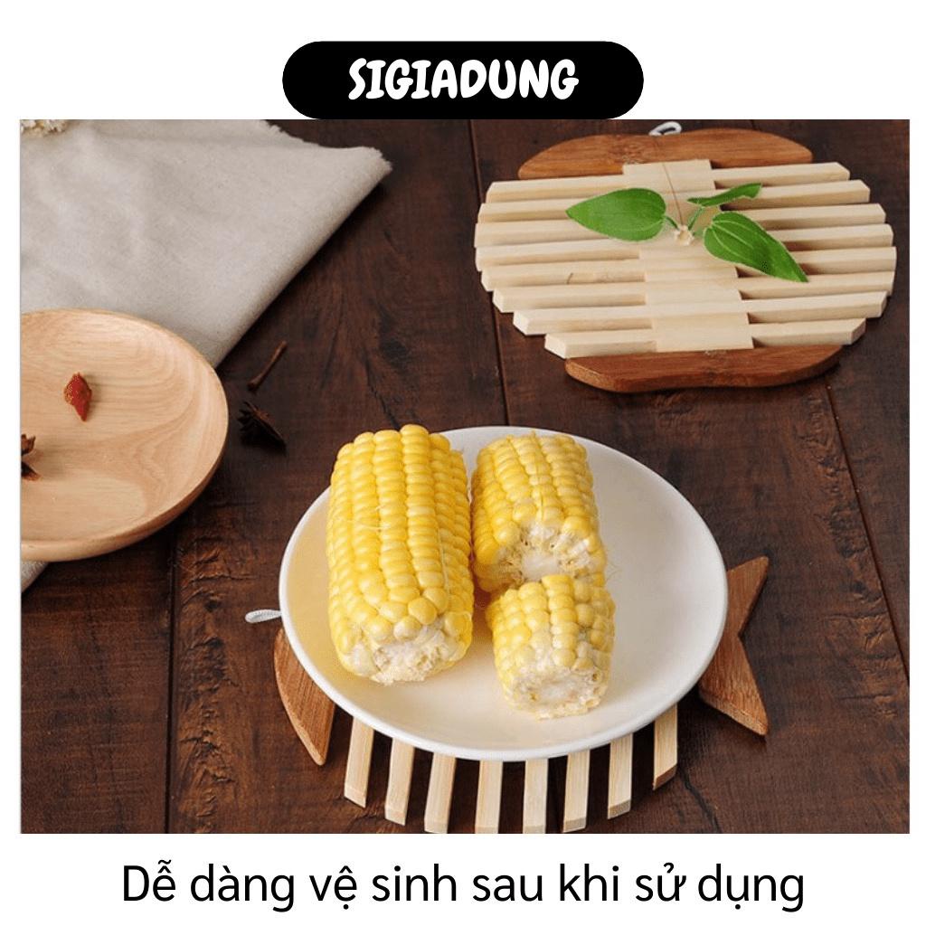 [SGD] Đế Lót Nồi - Miếng Lót Nồi, Cốc, Dĩa Cách Nhiệt Bằng Gỗ Hình Cá Và Táo 8816