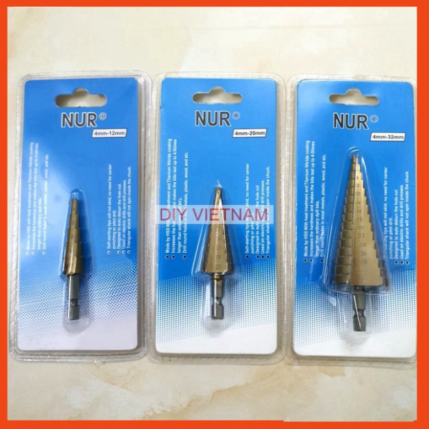 Mũi khoan tháp TITANIUM chuôi lục giác NUR cao cấp