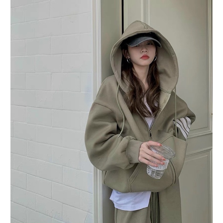 Bộ đồ 3 sọc nam nữ , áo hoodie có mũ mix quần ống rộng chất nỉ ngoại , phom rộng phong cách hàn quốc ulzzang , free size | BigBuy360 - bigbuy360.vn