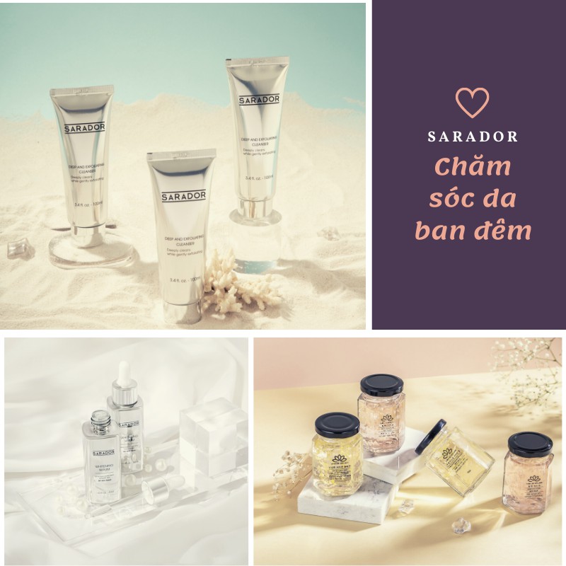 [Tặng Váy] 💝Bộ sản phẩm chăm sóc da ban đêm huyền bí : Sữa rửa mặt tác động kép + Serum + Mặt nạ ngủ tổ yến