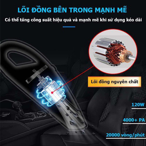 Máy hút bụi cầm tay mini không dây cao cấp 𝑪𝑶̂𝑵𝑮 𝑵𝑮𝑯𝑬̣̂ 𝑳𝑶̂́𝑪 𝑿𝑶𝑨́𝒀 Sạc bằng USB gọn nhẹ