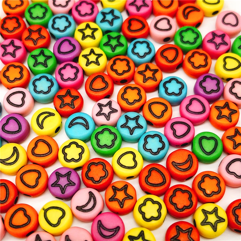 100 hạt nhựa Acrylic 6mm hình chữ cái