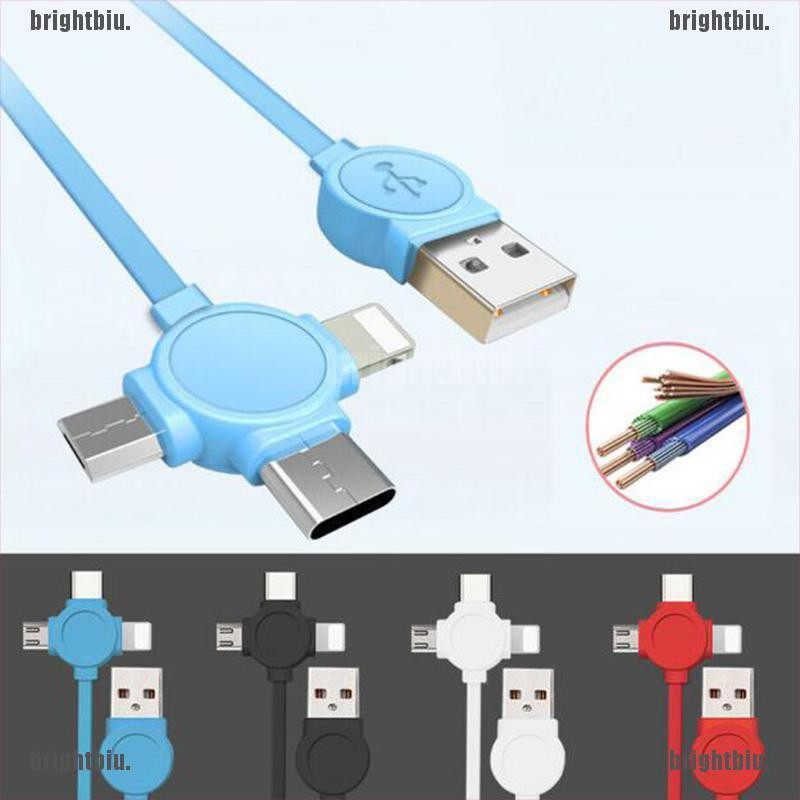 BIU USB Charging Cable Universal 3 in 1 Multi-Function Cell Phone Charger Data Sync[VN]