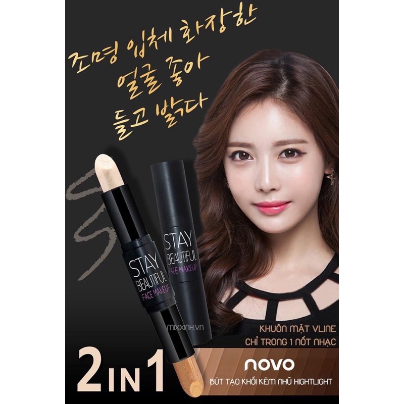 Bút tạo khối sáng tối 2 đầu cằm Vline tiện dụng mọi lúc