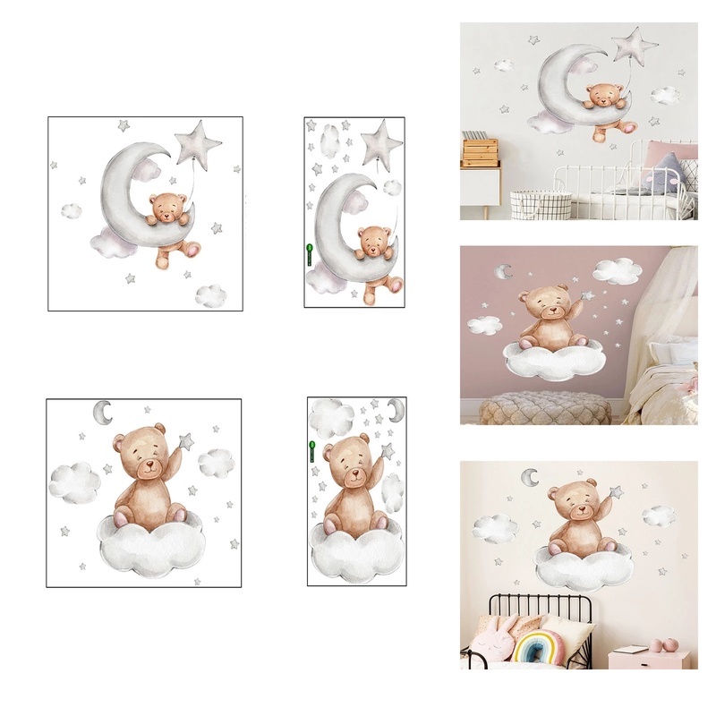 1 Giấy Dán Tường PVC Họa Tiết Hoạt Hình Đáng Yêu Trang Trí Phòng Ngủ Cho Bé Trai Bé Gái