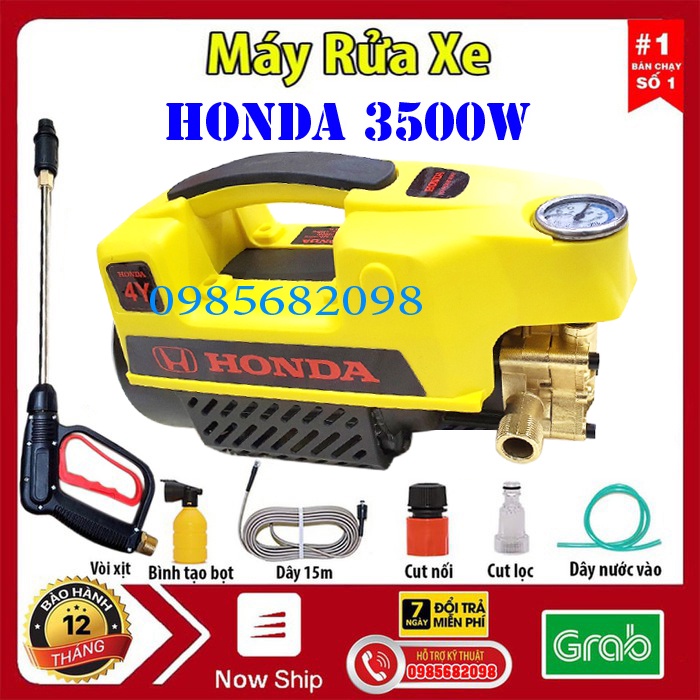 Máy rửa xe HONDA  Nhật Bản 3500W-lõi đồng- Dây áp lực dài 15m