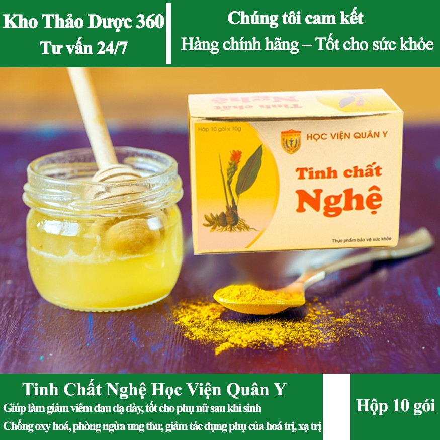 Chính Hãng/ Tinh Chất Nghệ Học Viện Quân Y - Hộp 10 gói