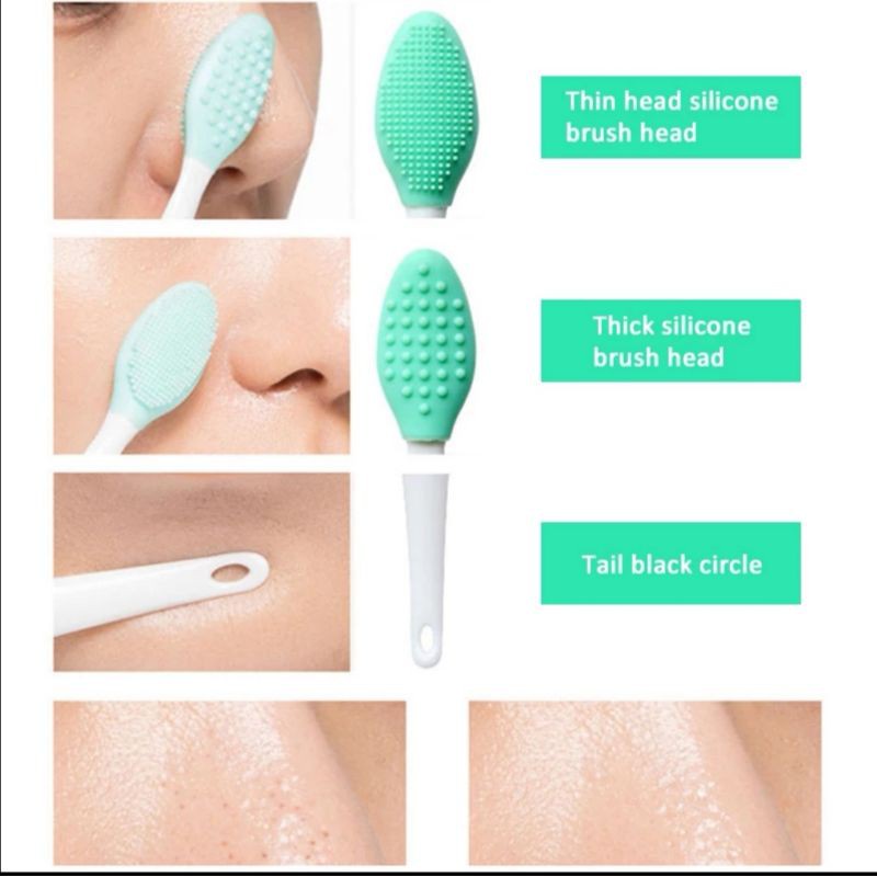 [Hàng mới về] Bàn chải rửa mũi chất liệu silicon hai mặt mềm mại loại bỏ tế bào da chết