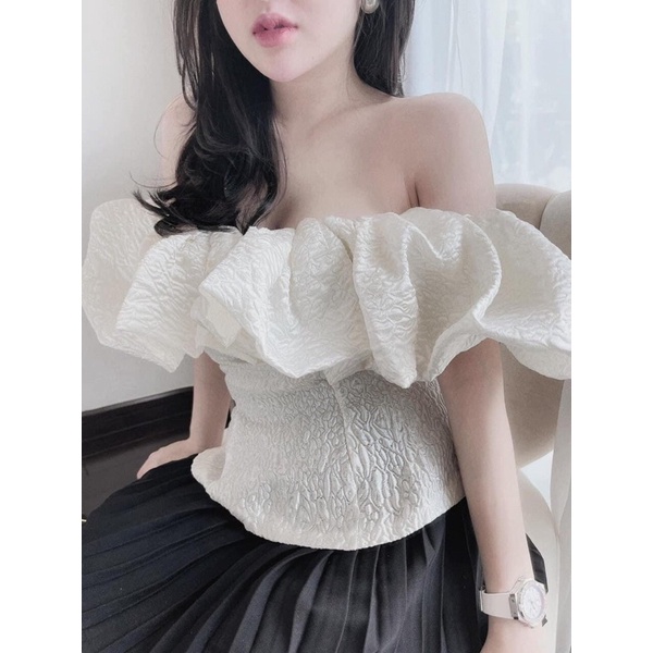 Áo trễ vai gấm sang chảnh | BigBuy360 - bigbuy360.vn