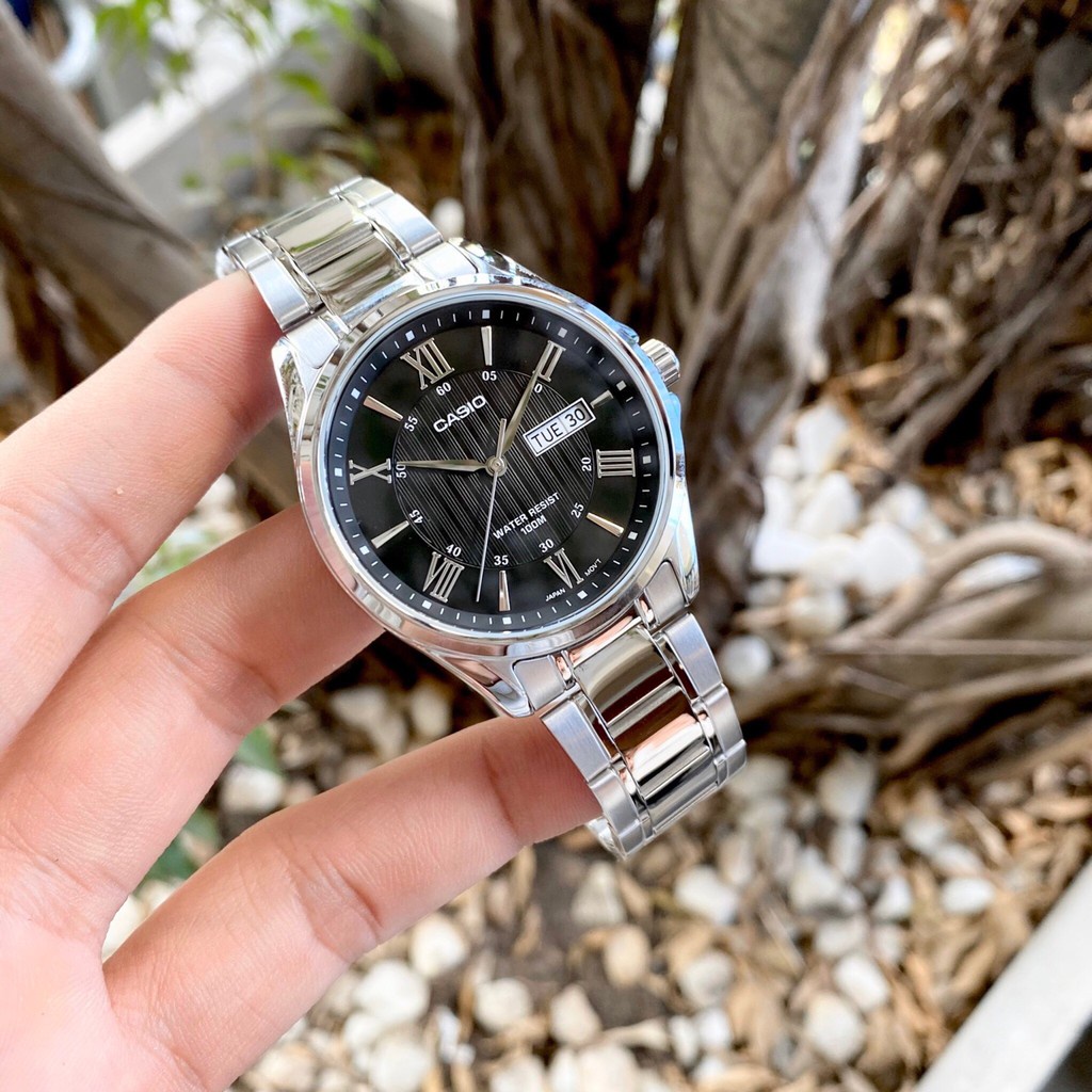 Đồng hồ Nam Casio MTP 1384D, đồng hồ chính hãng, dây kim loại, chống nước siêu tốt