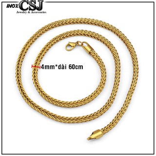 Dây chuyền inox khoen đan vuông độc đáo, chuẩn thời trang Hàn Quốc - Pala Store