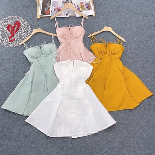 đầm 2 dây xốp xoè phồng