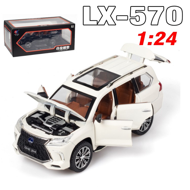 Xe mô hình ô tô Lexus LX570 mẫu mới 2020 tỉ lệ 1:24 xe đồ chơi trẻ em bằng kim loại có âm thanh và đèn