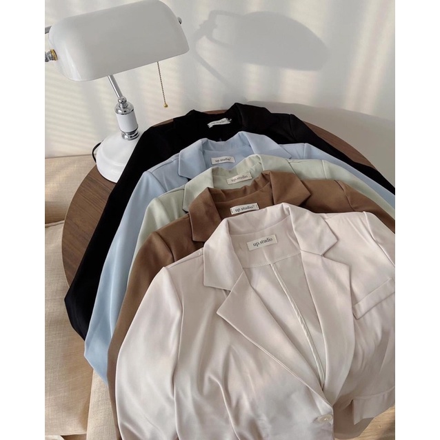 Áo Blazer tay dài có đệm vai