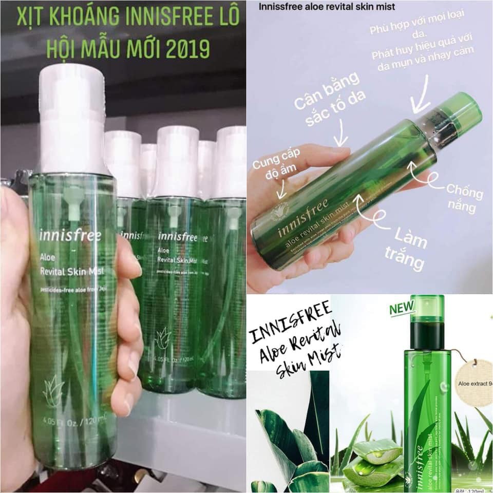 XỊT KHOÁNG INNISFREE ALOE REVITAL SKIN MIST 120ML CHÍNH HÃNG - 5559