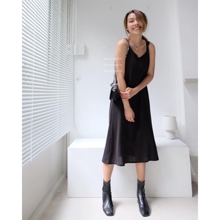 [KAYSTUDIO] ĐẦM LỤA ĐEN HAI DÂY