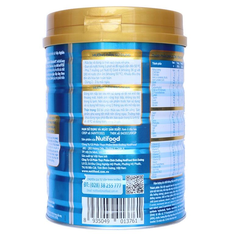 Sữa Bột Nuti IQ Gold 4 - Lon 900G {Mẫu Mới}