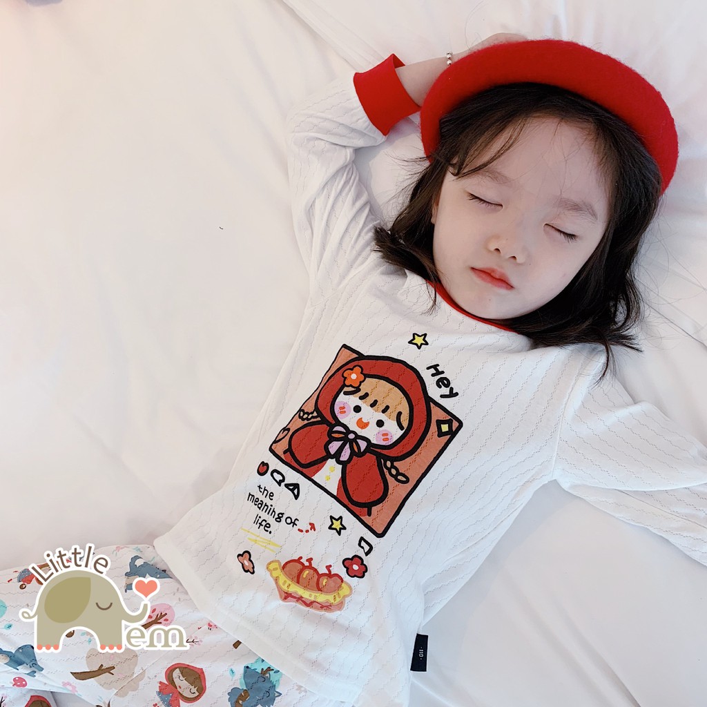 Bộ đồ bé trai/ bé gái Cotton xuất Nhật dài tay _ Cô bé QKĐ