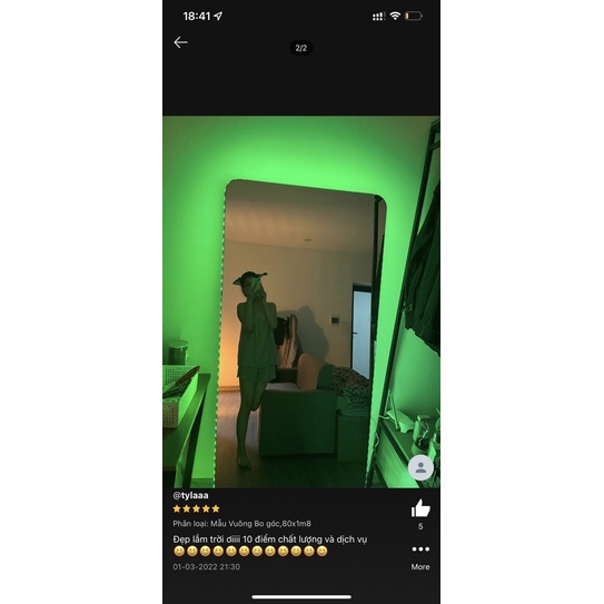 Gương live stream toàn thân tràn viền khung gỗ cao cấp