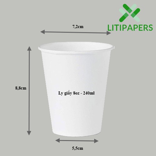 50 Ly Giấy loại trắng trơn với đủ size dùng để bán cafe