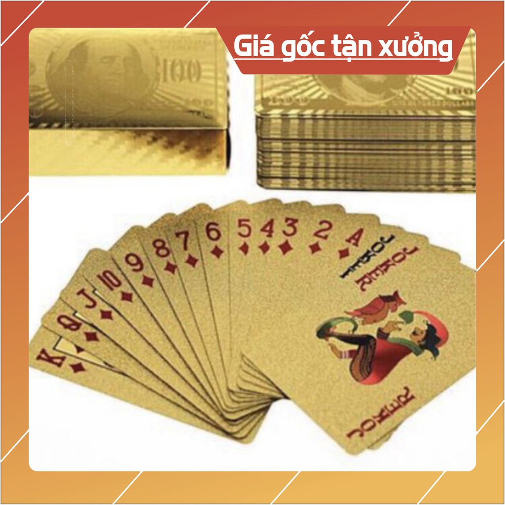 {Giá sỉ} Bộ bài Tây chống nước, chống nhàu, chống rách mạ vàng cao cấp