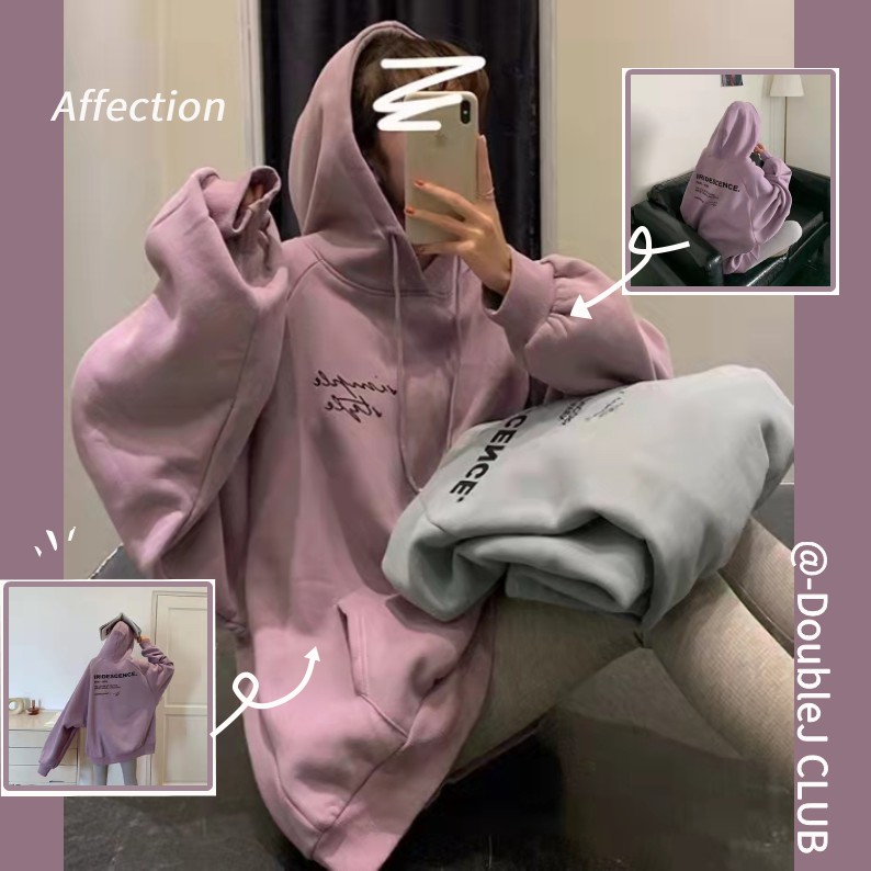 Áo hoodie nữ form rộng dài vải nỉ chất đẹp giá rẻ không xù lông hàng quảng châu BST ao thu đông
