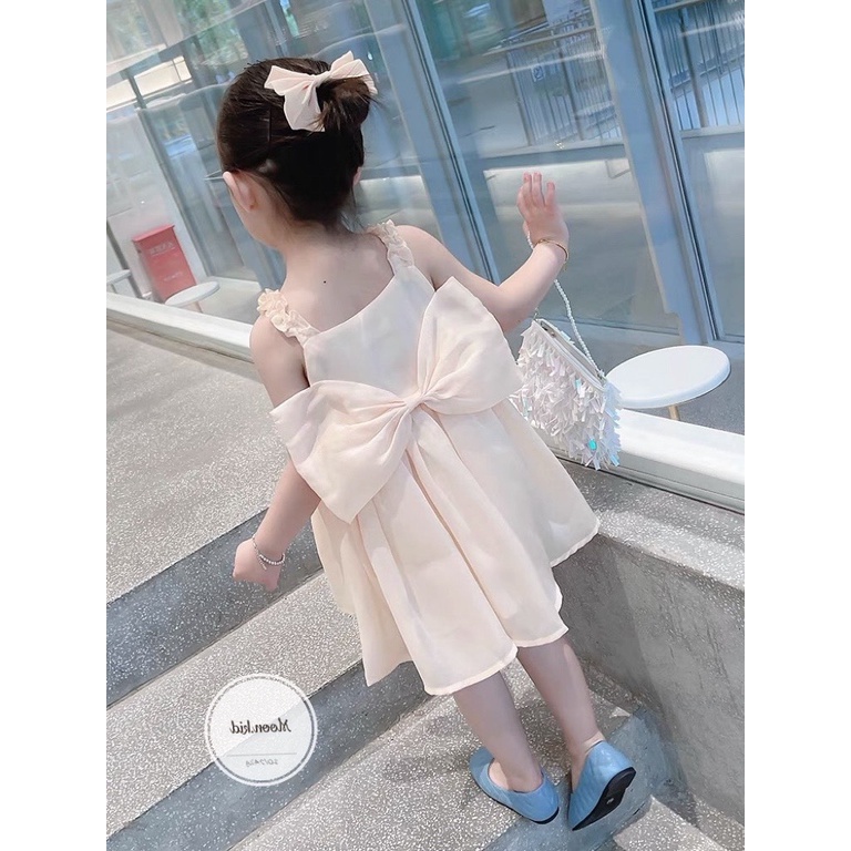 Váy đầm 2 dây công chúa tơ óng cho bé gái 8-20kg