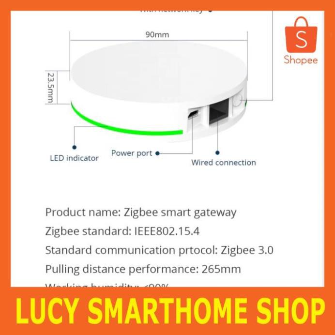 Bộ điều khiển trung tâm nhà thông minh Tuya Zigbee Hub (Tuya, SmartLife App)