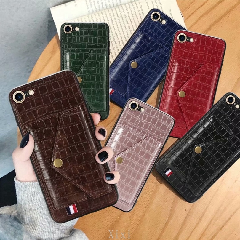 Ốp điện thoại mỏng họa tiết da cá sấu cao cấp có ví đựng thẻ cho Samsung Galaxy A71 A51 A11 M11 A01 A70 A50s A30s A20