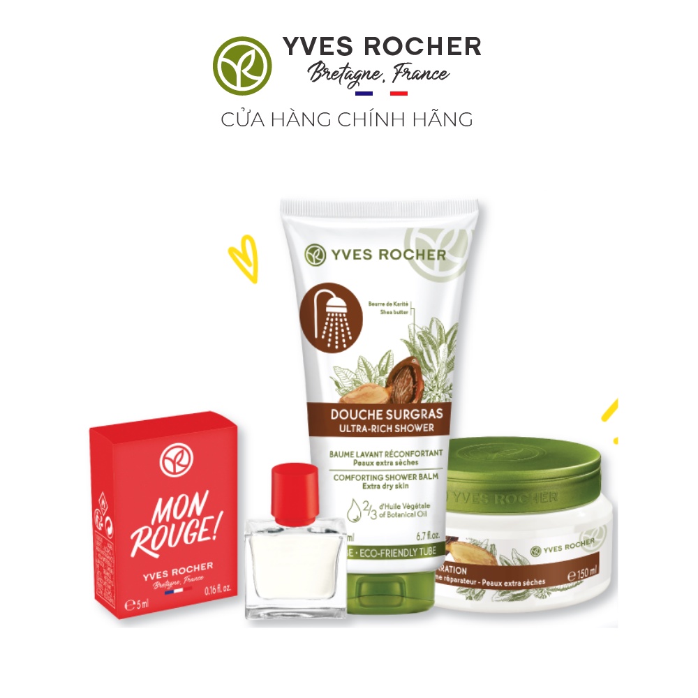 COMBO 23 - Làm sạch và dưỡng ẩm Yves Rocher cho da rất khô