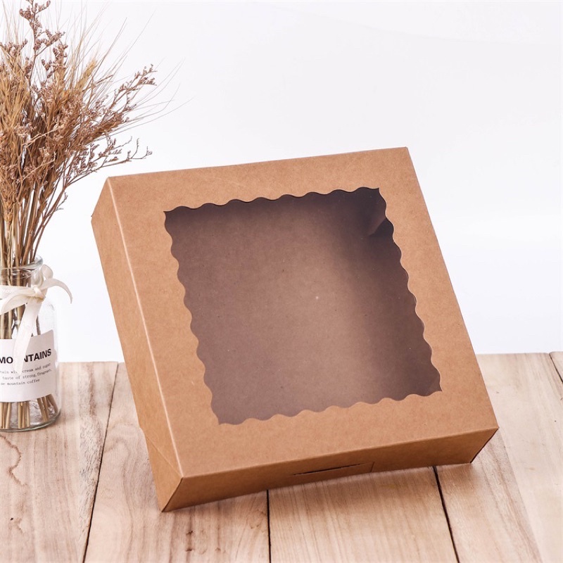 Hộp kraft nắp kiếng 23cm-26cm