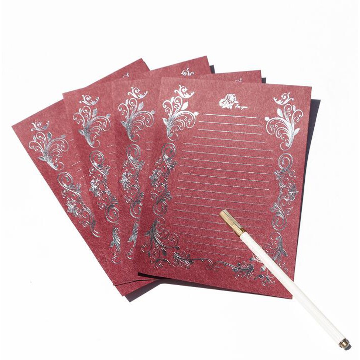 Bộ 4 tấm giấy ghi chú họa tiết chữ màu đồng phong cách vintage thanh lịch sang trọng