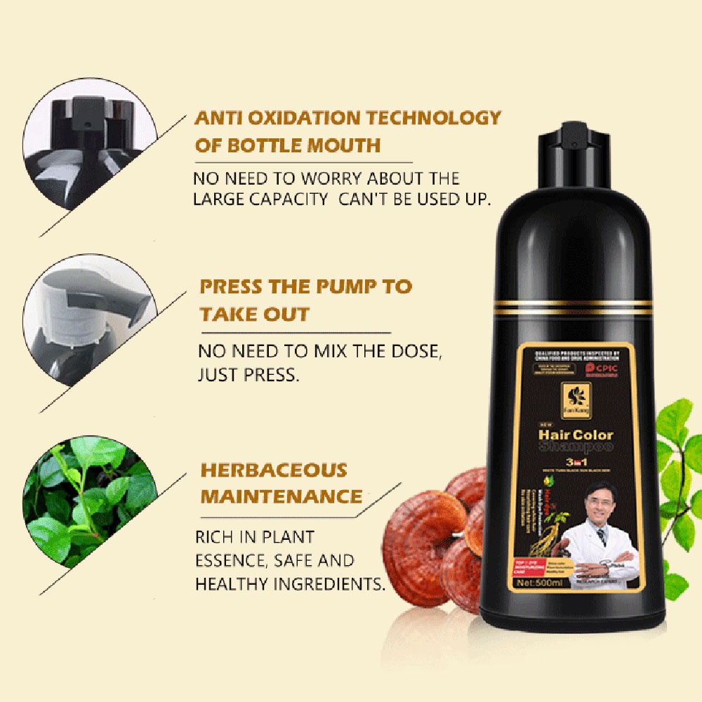 Dầu Gội Agdoad Chiết Xuất Thực Vật Tự Nhiên Nhuộm Tóc Nhanh Chóng 500ml Cho Nam Nữ