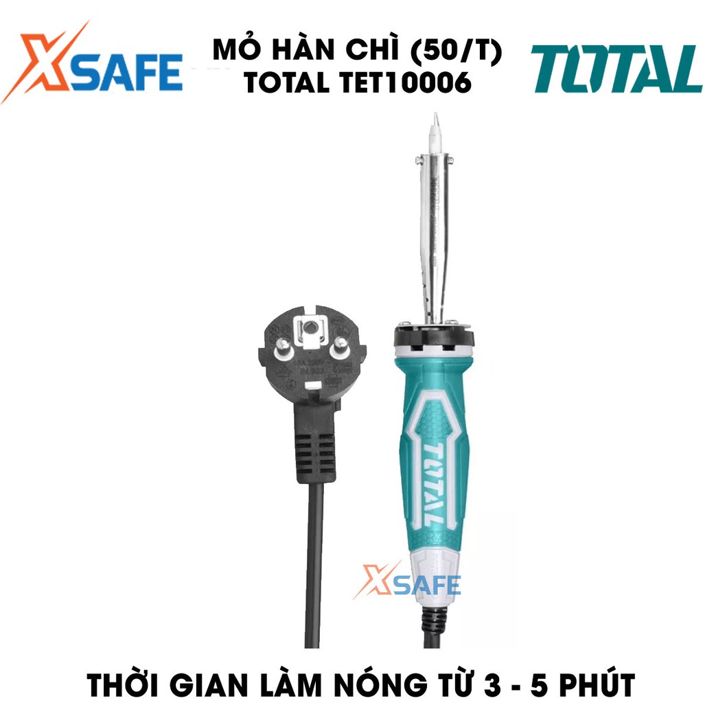 Mỏ hàn chì TOTAL điện áp 220-240V Hàn nhiệt cầm tay làm nóng từ 3-5ph, bảo hành chính hãng 3 tháng