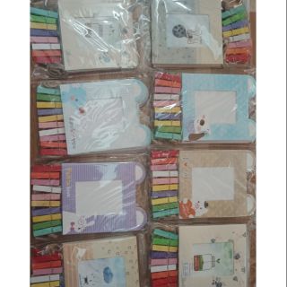 Bộ 8 khung ảnh giấy bé kèm 8 kẹp gỗ và dây treo ảnh