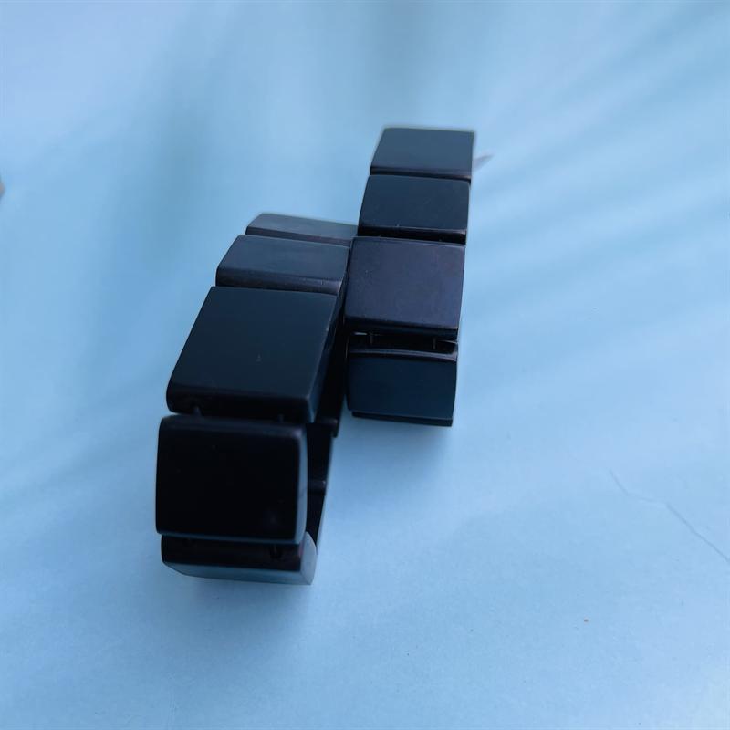 Vòng tay Gỗ Mun Sừng bảng Vuông 16mm độc đáo - Lách tay Nam nữ phong thủy CNC VĂN BÉ
