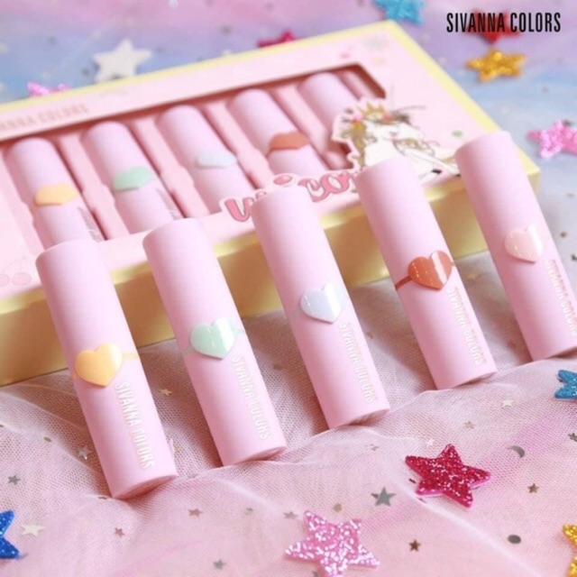 Set son thỏi lì Sivanna COLORFUL UNICORN MAGIC LIPSTICK COLLECTION HF4025 (5cay)