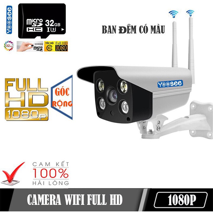 Camera yoosee ngoài trời tặng thẻ 32g,camera wifi giám sát vds shop