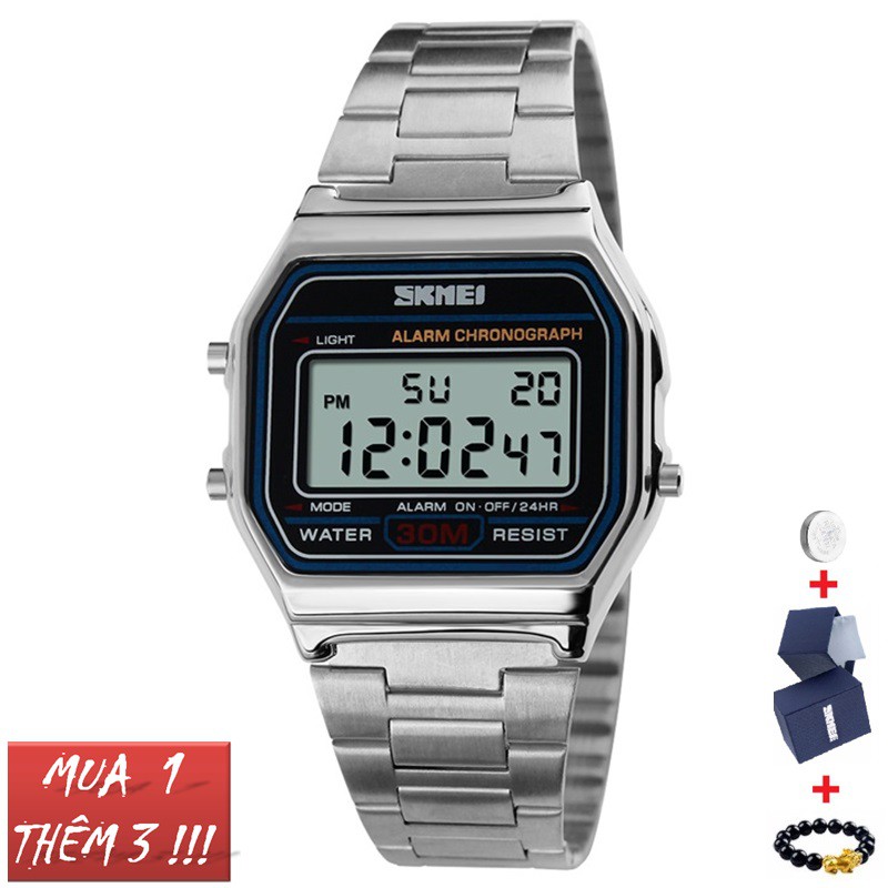 Đồng Hồ Nam Nữ SKMEI 1123 Dây Thép Không Gỉ, Đồng Hồ Điện Tử Trẻ Trung, Năng Động - HÀNG CHÍNH HÃNG [FULLBOX]